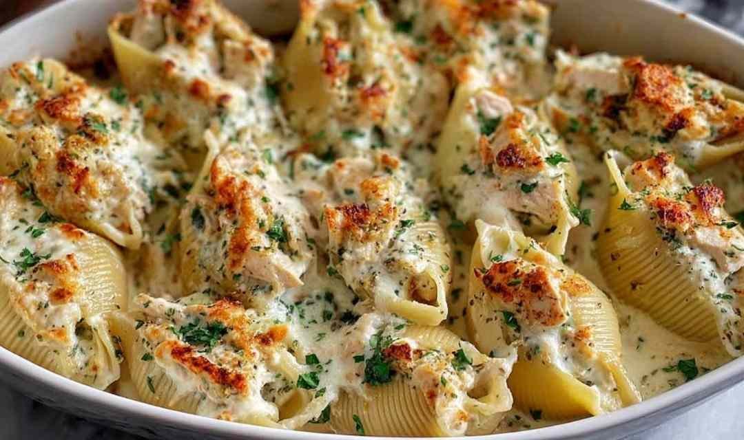 Chicken Alfredo Stuffed Shells