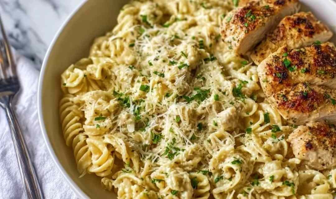 Creamy garlic parmesan chicken pasta