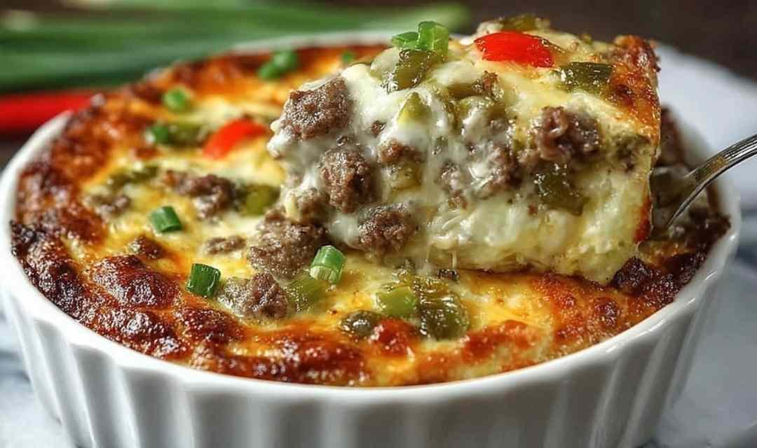 Low Carb Philly Cheesesteak Casserole