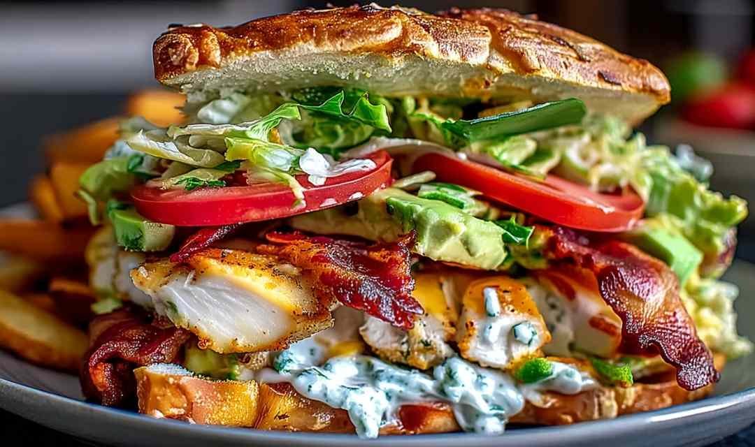 loaded chicken club sandwich