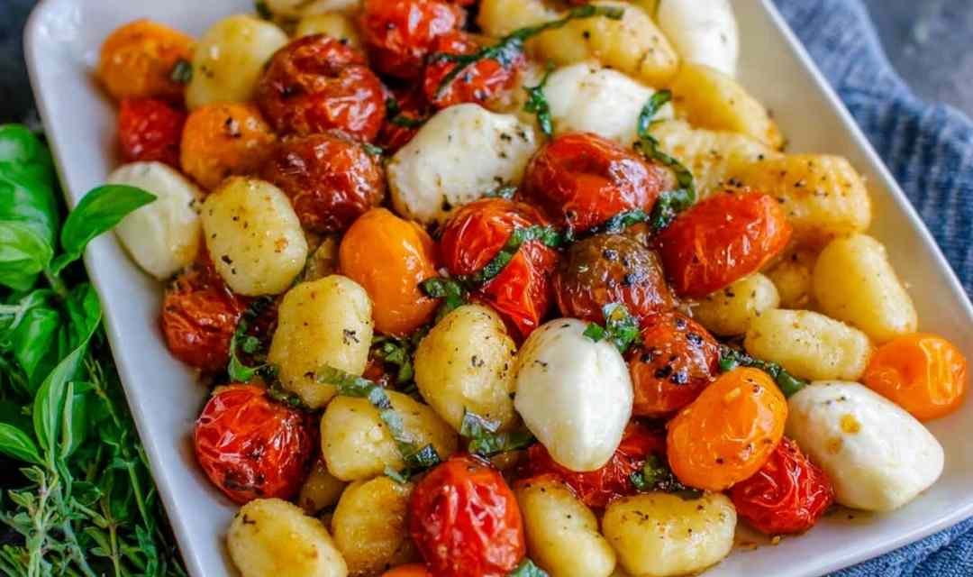 Sheet Pan Gnocchi with Cherry Tomatoes and Mozzarella