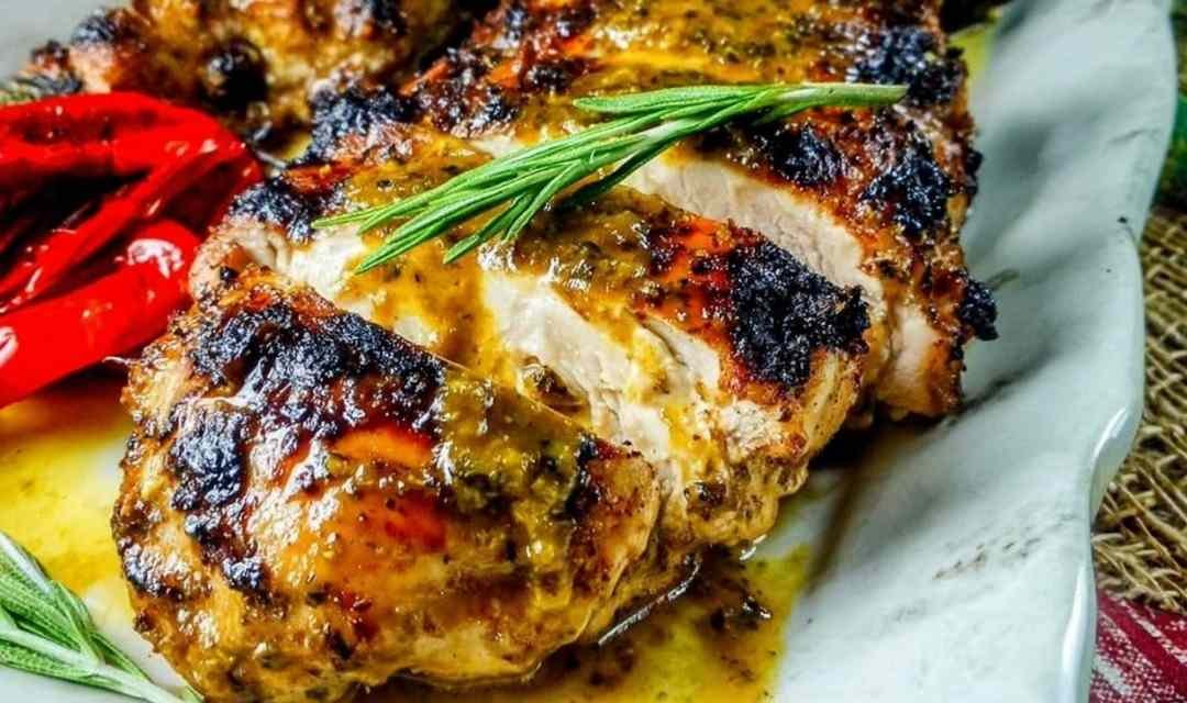 Slow grilled mustard chicken