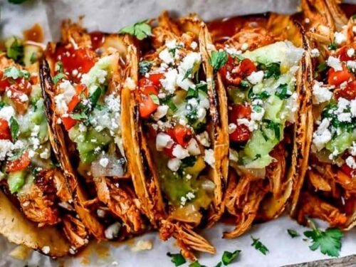 Searing chicken thighs for the best chicken tacos recipe